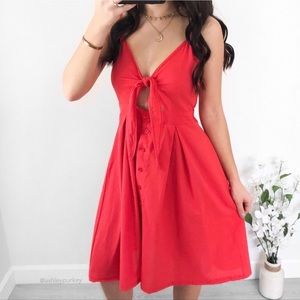 🚫 SOLD | Strawberry Knot-Tie Midi